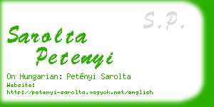 sarolta petenyi business card