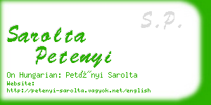 sarolta petenyi business card